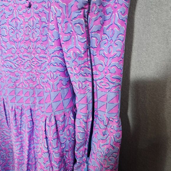 Vineyard Vines Tiered Loose Cotton Knee Legnth Dress Dopamine Dressing Women's L - Picture 7 of 10